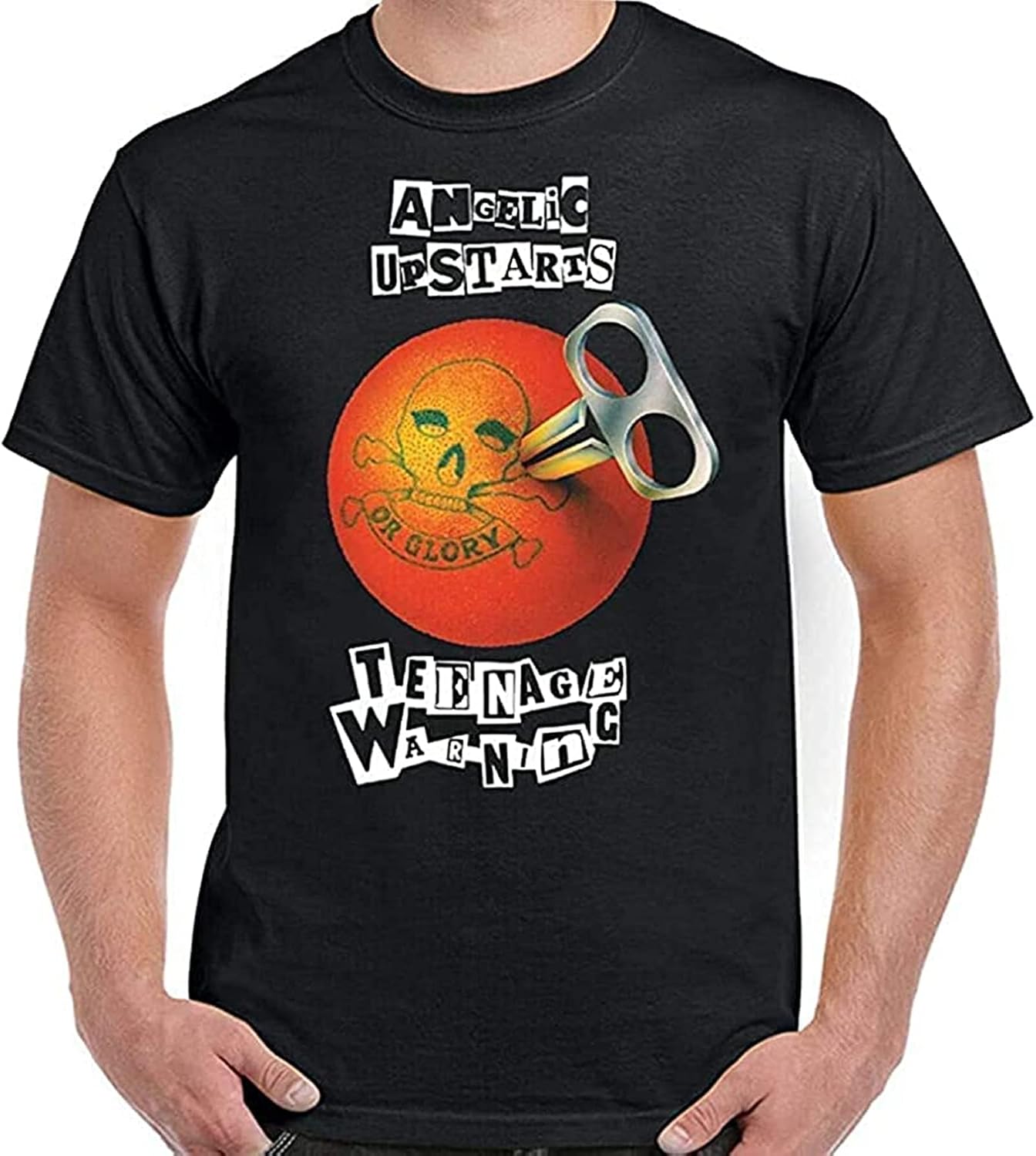 Angelic Upstarts Punk Teenage Warning Mens T Shirt Size XS чёрный