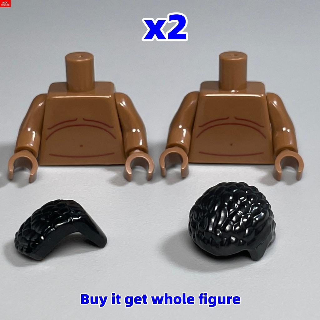 MOC Bricks dark skin 4cm Figure muscle beer Man torso belly Particles Assembled Building Blocks Children's Toys