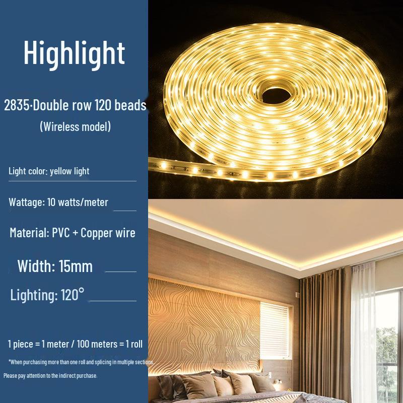 FSL LED Light Strip: Super Bright, Waterproof, Energy-Saving, Wire-Free SMD Soft Lighting for Living Room Ceiling.