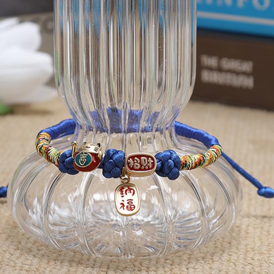 Pet Collar Propitious Fortune Cat Decor Handmade Braided Adjustable Small Dog Puppy