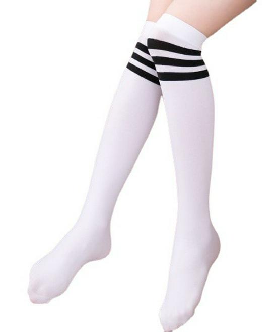Children's Velvet Over-the-Knee Football Socks - White Spring/Summer Style for Boys and Girls