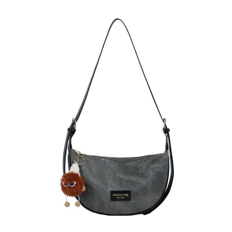 Vintage Pu Small Shoulder Bag With Zipper Closure For Street Style Fashion