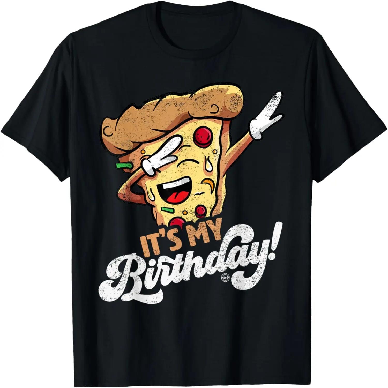 It s My Birthday Cool Graphic Dabbing Pizza Gift Bday Party T-Shirt S чёрный