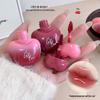 Gege Bear Heart-shaped Luminous Lip Glaze: Mirror-like Plump Lips, Long-lasting, Non-staining, Non-fading, White Tint.