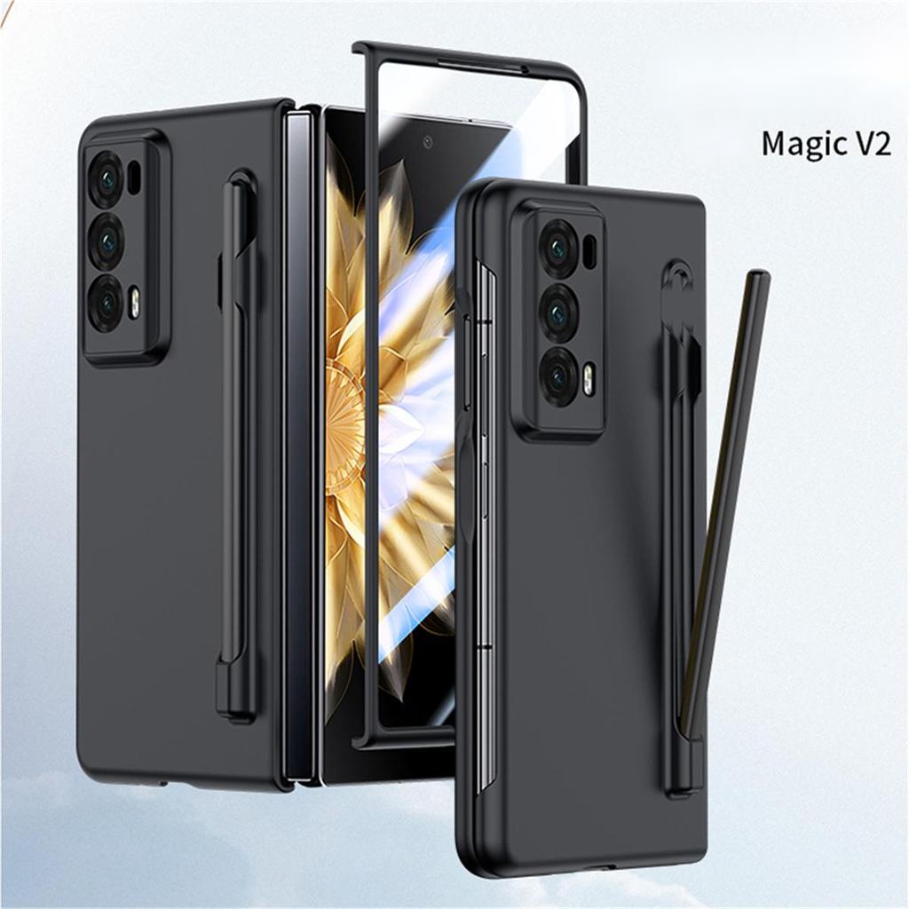Handyhülle Für Honor Magic V2 Einfarbige PC-Hartschale Schutz Stoßfest Schutzfolie Mit S Pen Rückseite