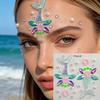 Face Jewel Stickers Iridescent Rhinestone Self Adhesive Removable for Beach Party EDM Festival Makeup Decor