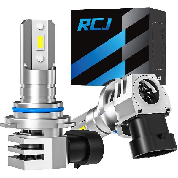 RCJ Fog Weather Light Bulbs, 9006/HB4 Bulbs 6000K Cool White With Cooling Fan, Plug-N-Play, Pack Of 2