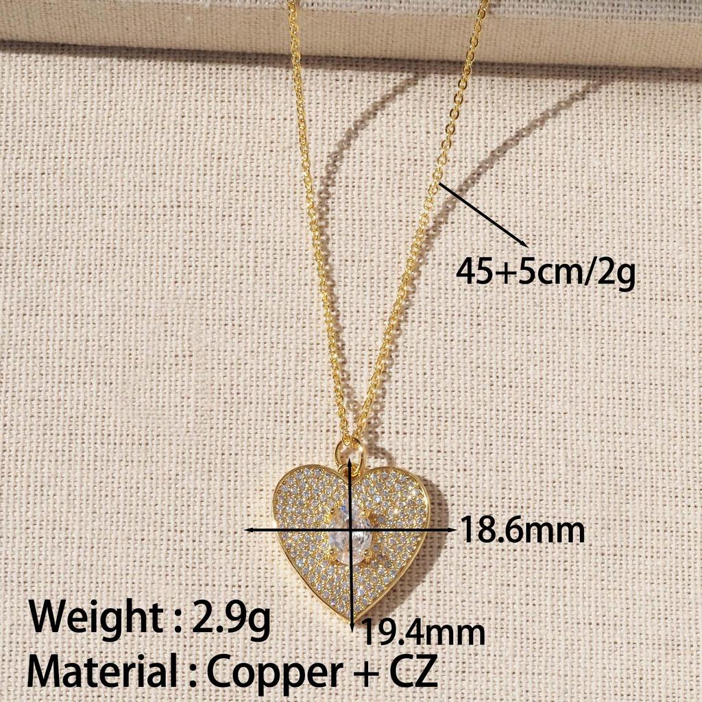Heart Pendant Gold-Plated Zirconia Necklace - High-End Women’s Clavicle Chain