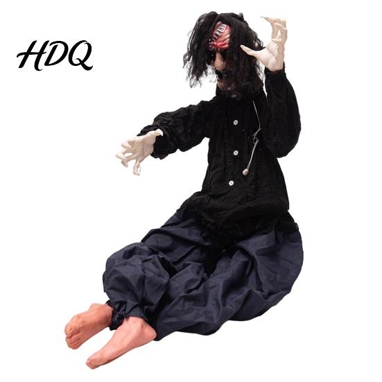 Realistic Cemetery Landscaping Prop Animated Zombie Halloween Decoration Creepy Sound Activated Haunted House with Scary Commercial Grade Gear Sound,