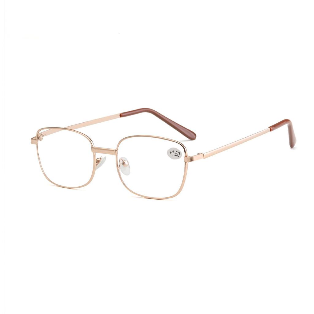 Fashionable Folding HD Metal Reading Glasses: Full Frame, Anti-Blue Light, Easy-Carry, Perfect for Seniors.