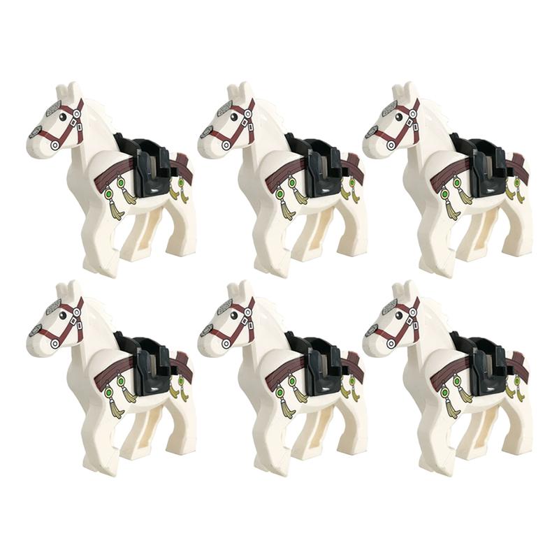Medieval Military Building Blocks Cavalry Army Horse Animal Elephant Camel Wolf Crocodile Brick Toy Accessories S003