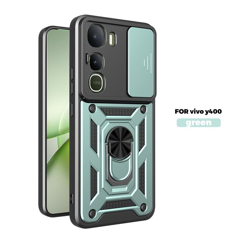 For Vivo Y400 5G Case Shockproof Armor Car Magnetic Holder Ring Cover For Vivo Y 400 Vivoy400 5G Camera Lens Protection Fundas