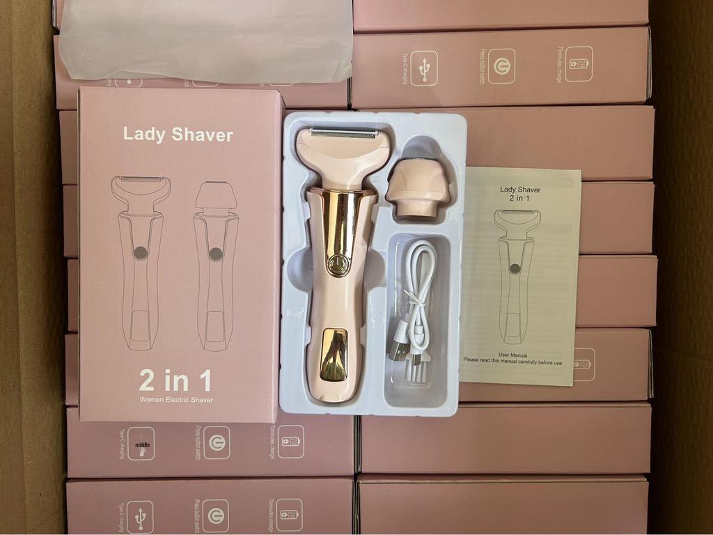 Women's Pink Electric Shaver for Private Parts & Underarms, Wet/Dry Epilator, Rechargeable