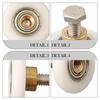 2 *Screws Door Rollers 4-8mm 6-8mm. Brass Centre Nylon Outer Wheel