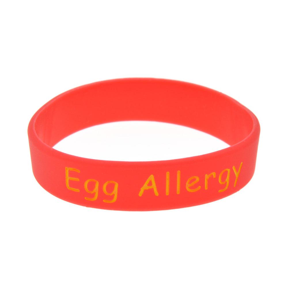 Siliconen Medische Alert Polsband voor Ei-allergie - Verkrijgbaar in Heren-, Dames- & Kinderformaten