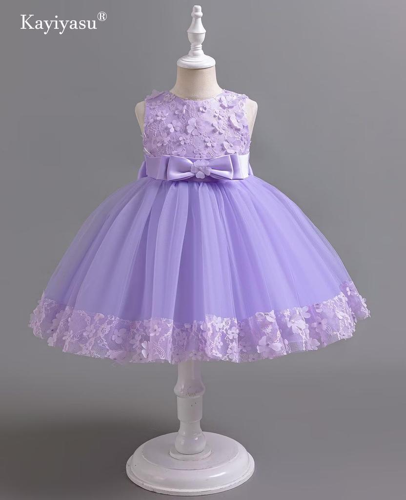 Kayiyasu Formal Floral Cute Perfect for Piano and Sizes Children's Dress, Print, Skirt, Shichi-Go-San, Recitals, Concerts, Weddings, 110-160cm (130