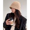 Winter Women Bucket Hat Fashion Solid Color Beanies Cap Large Head Circumference Hat
