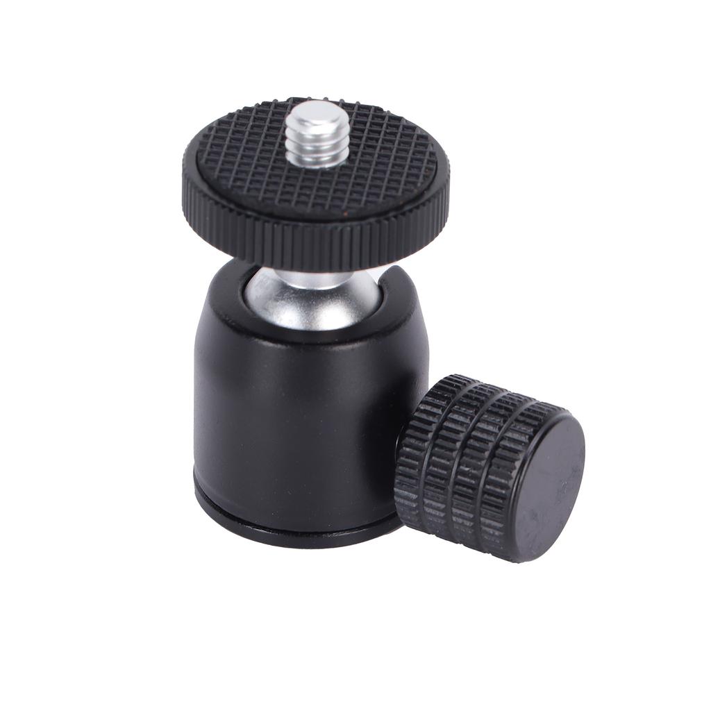 Mini Stativ Kulhuvud med 1/4-tums Skruv och Blixtsko-monteringsadapter för DSLR-kamera Ring