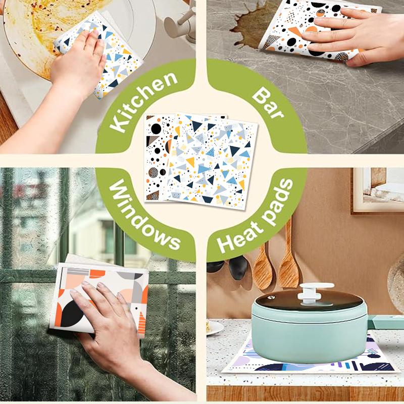 6PCS Swedish Dishcloths Eco-Friendly Kitchen Rags Absorbent Dish Towels Reusable Washable Cleaning Cloths