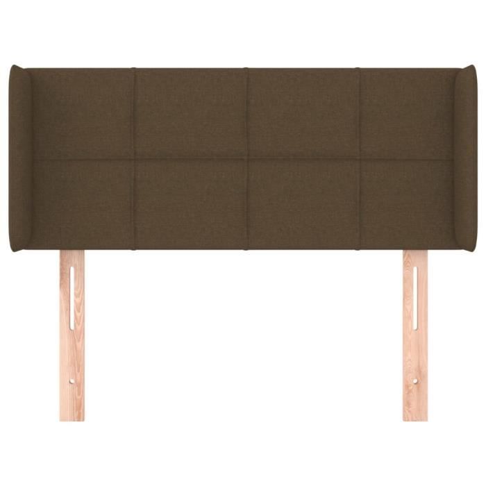 VidaXL Tête de lit avec oreilles Marron Foncé 103x16x78-88 cm Tissu3118761