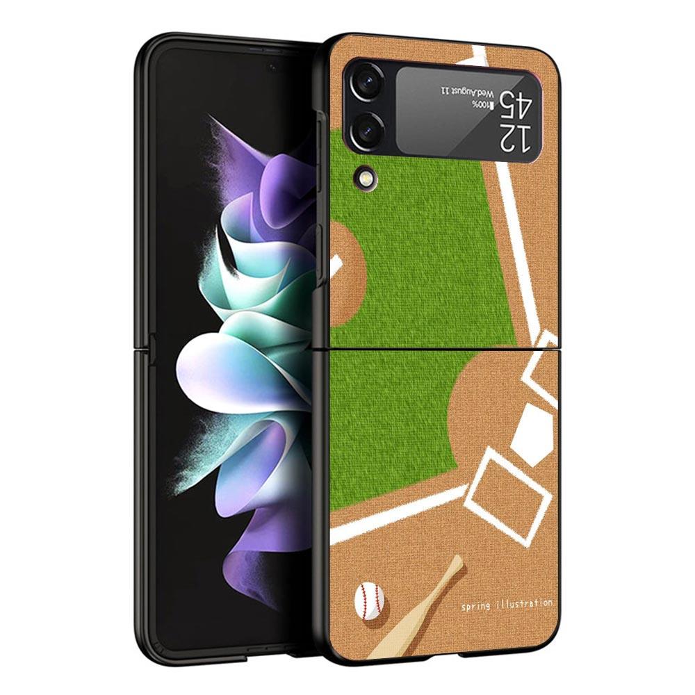 Baseball Sport Case For Samsung Galaxy Z Flip 7 6 5 4 3 Z Flip7 Flip6 Flip5 Flip4 5G Phone Cover Flip3 Folding Coque