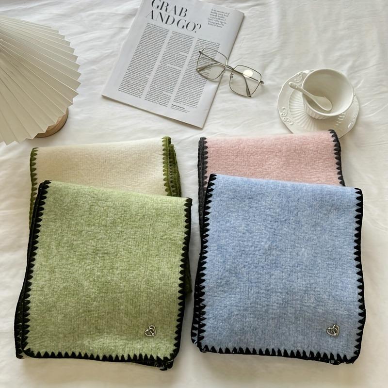 1pcs Winter Scarf Women Imitation Cashmere Knitted Korean Vintage Style Warm Fashion Accessory Coat Accessories