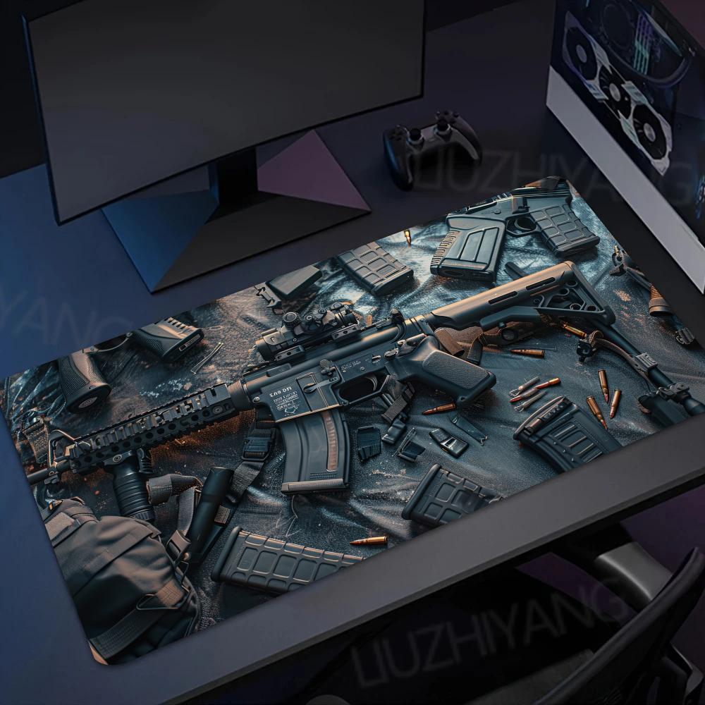 Cool Gun parts assembly Mouse Pad Office Large Desk Mat Computer Laptop Keyboard Pads Gaming Mousepad Non-Slip Cushion 900X400