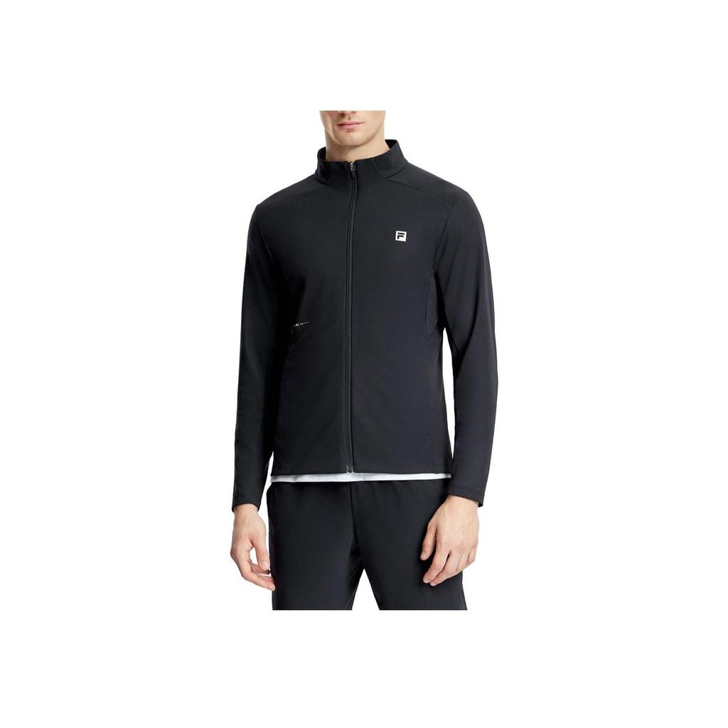 FILA Fleece Long Sleeve Jacket Men Outerwear Deep-Black A11M331502F
