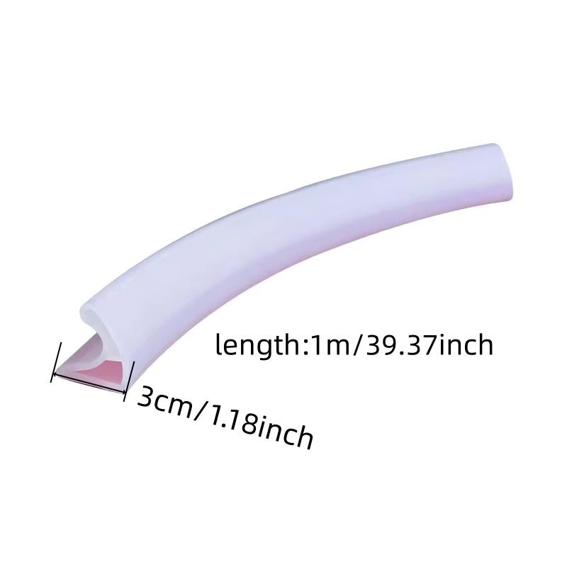 1PC 1m/39.37inch Bathroom Water-blocking Strip, Waterproof Strip, Shower Room Strip, Toilet Floor Countertop Silicone Self-adhes