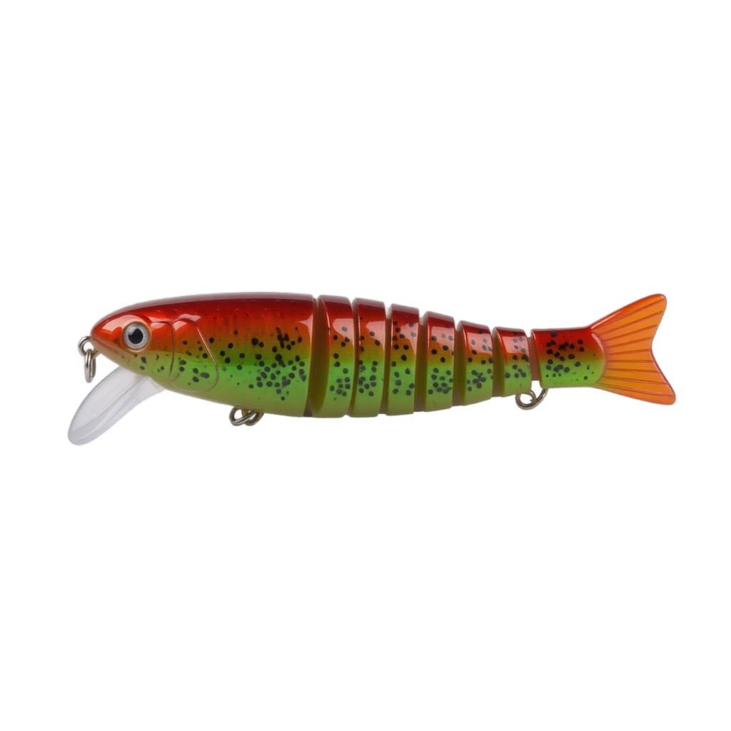 Mehrgelenkiger 7-Segment-Minnow-Köder für das Felsenangeln 10,5 cm 17,3 g mit 6# Haken Künstlicher Hartköder für Süßwasser- und Salzwasserfischerei