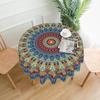 Tovaglia Circolare Mandala Boho Colorata Rustica - Impermeabile Copertura per Feste in Fattoria, Feste, Picnic