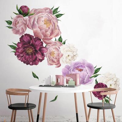 Dubonnet Abnehmbare Pfingstrose Blume Wandaufkleber Wohnzimmer Tapete Aufkleber Home Art Decor ADM