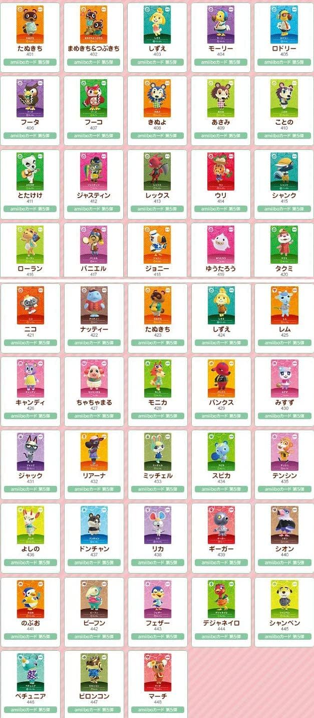 

Карточка amiibo Animal Crossing 5, все 48 типов, полный комплект, том 2.