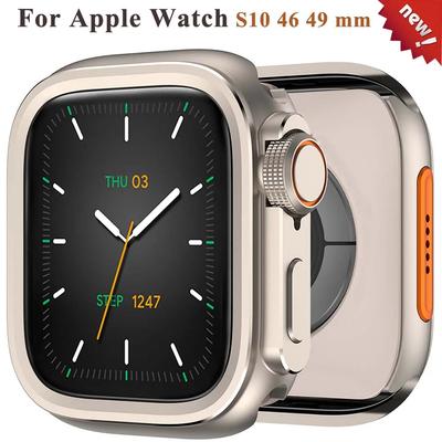 Aluminum Alloy Case for Apple Watch S10 46 49 Mm Screen Protector Cover Change To Ultra Bumper Case Full Cover for IWatch 46MM