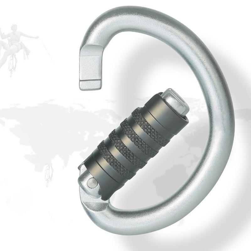 

Locking Carabiner D Shape Safety Clips Key Rings Climbing Carabiner Locking For Hammock Fishing Outdoor Gym Securing Pets CN