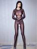 Sexy Women Open Crotch Hollow Out Bodysuit Sheer See Through Shappings Leoatrd Body Stockings Pantyhose Sexy Tight Jumpsuit