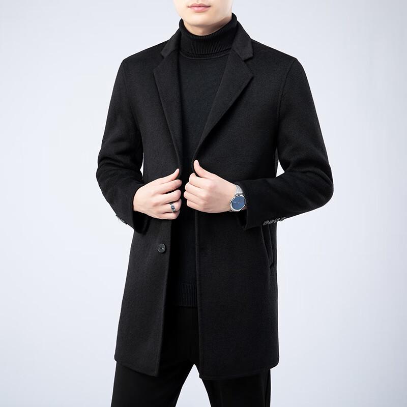 Firstview Men's Mid-Length Double-Faced Wool Overcoat FV24D1121