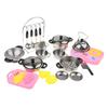 27PCS Stainless Steel Pots and Pans Kitchen Cookware Playset for Kids with Cooking Utensils