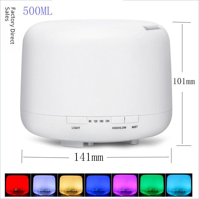 Remote Control 500ml Ultrasonic Aromatherapy Humidifier with Colorful Night Light