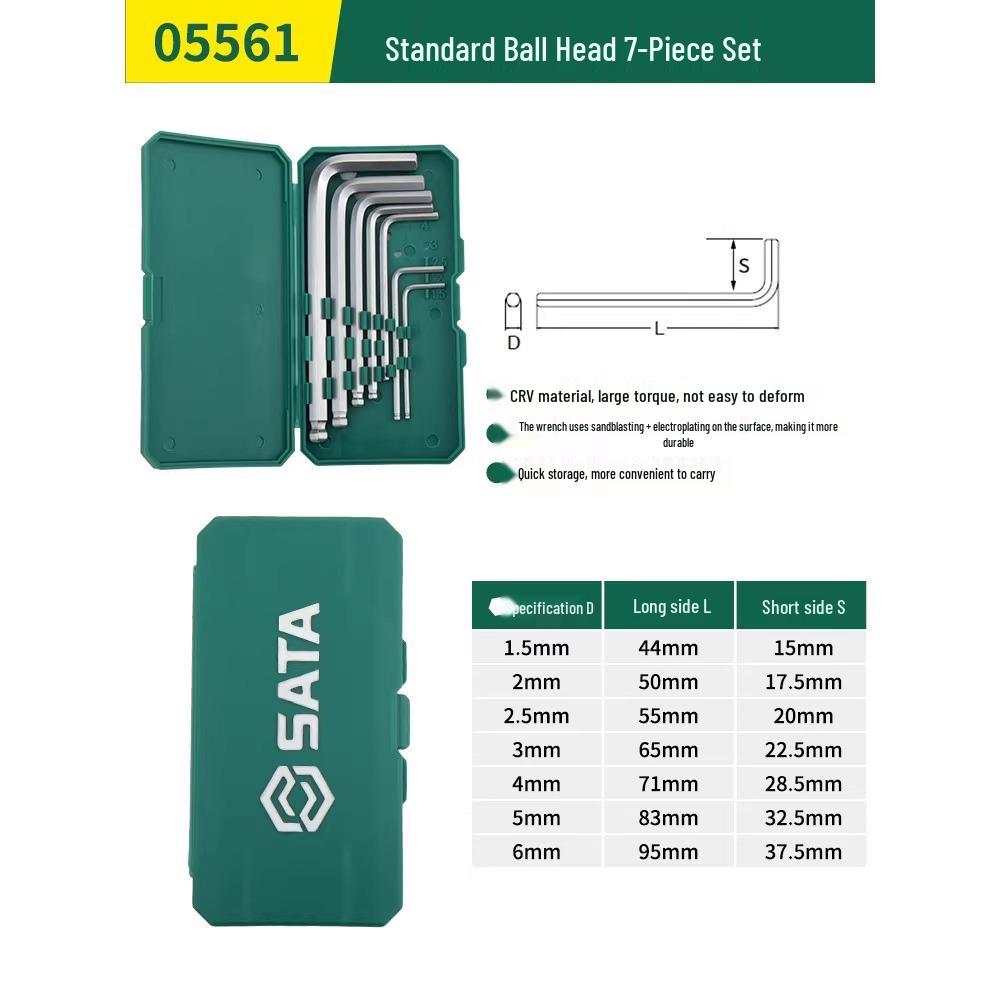 Sata Internal Hex Wrench Set - Extended Ball & Flat Head Screwdriver