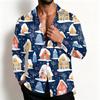 Men's Casual Shirt Jacket Loose Fit with Lapel Collar Breathable for Spring Christmas
