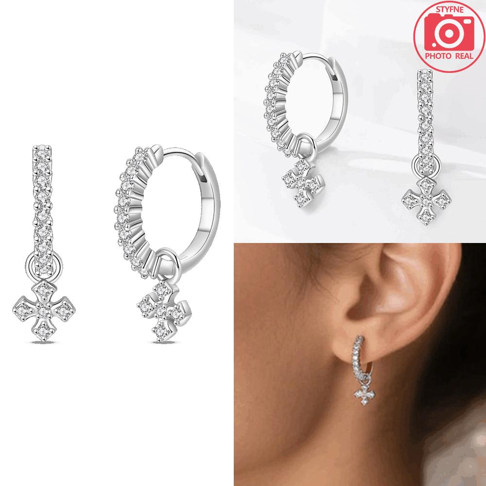 Original Earring Copper Exquisite Drop Earring Butterfly Cross Design Accessory Jewelry Anniversary Fine Gift