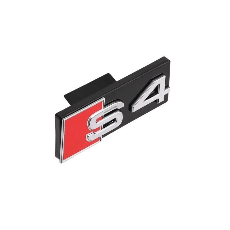 3D ABS Chrom Schwarz Logo S3 S4 S5 S6 S7 S8 Emblem Auto Frontgrill Abzeichen Für Audi RS3 4 5 6 7 8 Auto Styling Zubehör