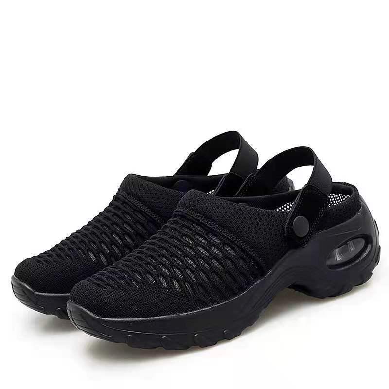 Plus Size Women's Summer 2021 Wedge Heel Closed-Toe Sandals, Two-Wear Style, European & American, Size 43.