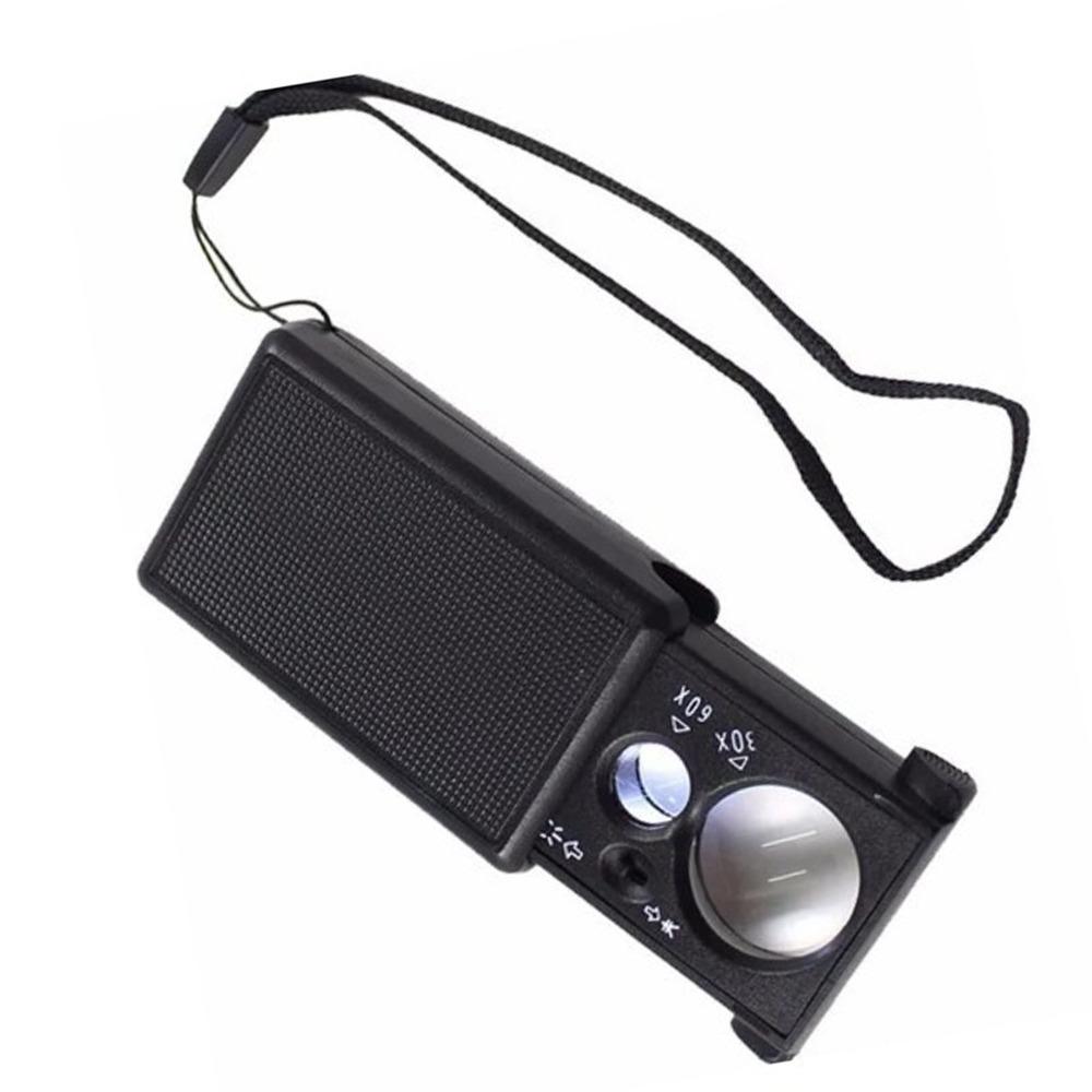 Acrylic Lens Jewelry Magnifier LED UV Light Magnifying Glass for 30X, 60X Watch Repair
