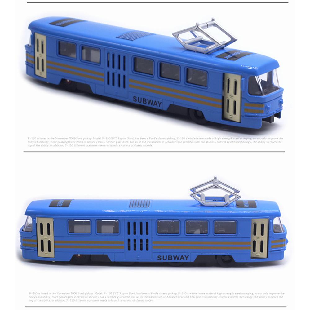 1/90 City Bus Train Tram Diecast Pull Back Model W/LED Music Developmental Car Toy