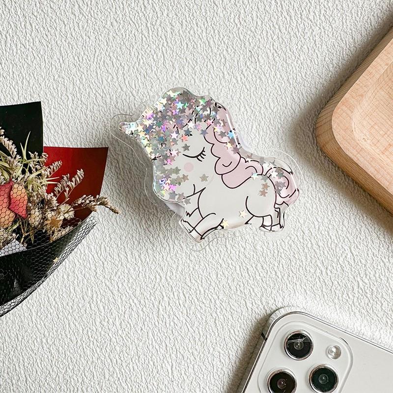 Cute Cartoon Dog Cat Unicorn Extendable Phone Airbag Holder Back Sticker Korean Instagram Mobile Star Moon