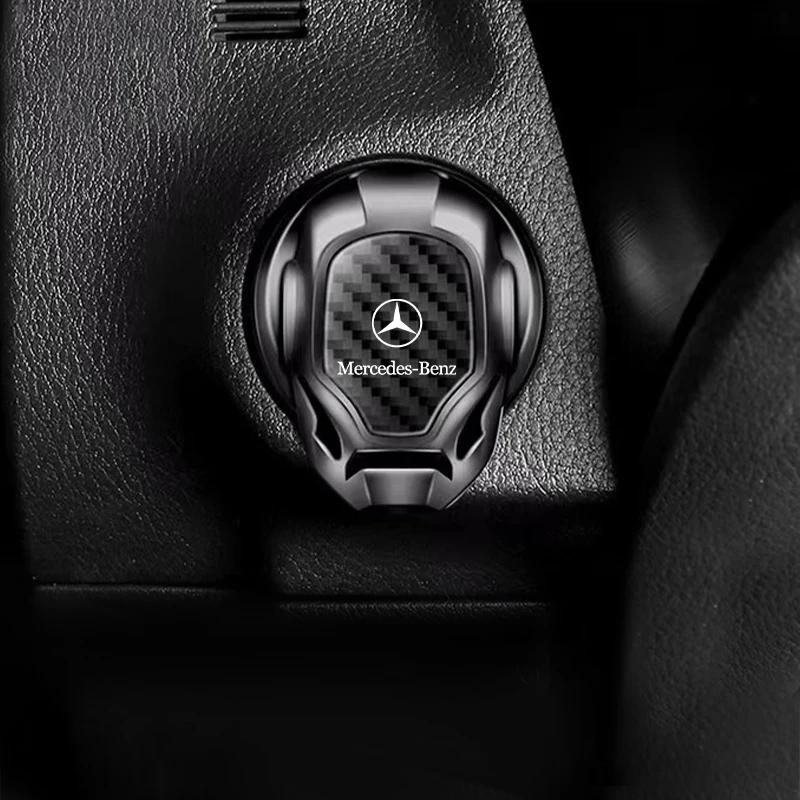 Accessories For MERCEDES BENZ W211 W204 CLK SLS CLG GLE GLC W210 CLA GLA Car One-Click Start Buttons Protective Cover Decoration
