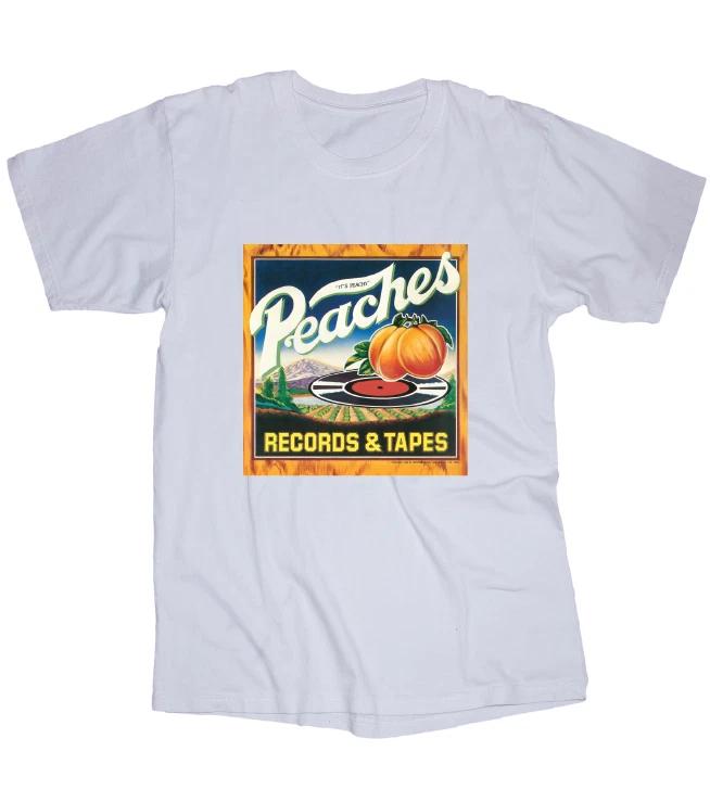 Peaches Records & Tapes logo white T-shirt Music M