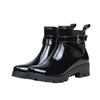 New Rain Shoes New Short Tube Glossy Pvc Water Shoes Women's Adult Rain Boots with Elastic Martin Rubber Shoes